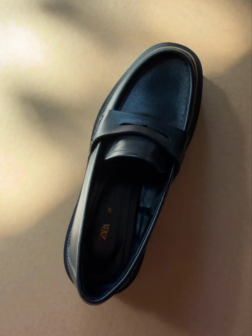 Zara Black Women's Chunky Platform Penny Loafers - Size 37 EU - Picture 2 of 6